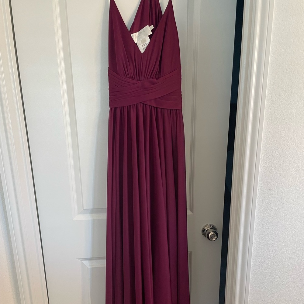 David’s Bridal floor length dress.